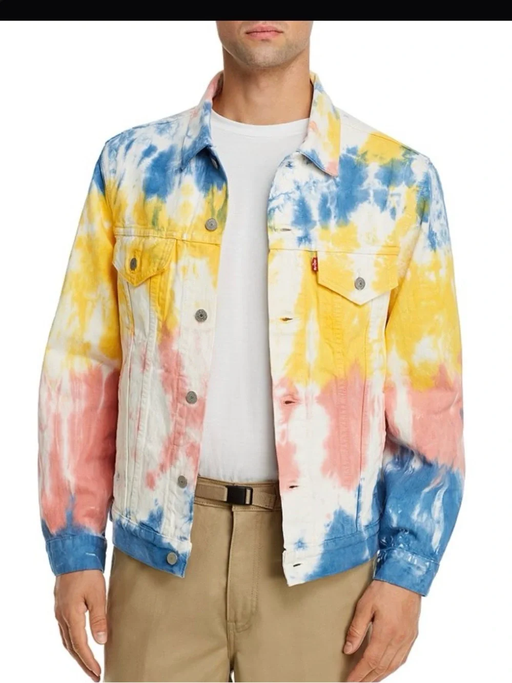 Levi's Men's Tie-Dye Denim Trucker Jacket - Blue, Yellow, Pink